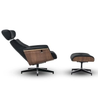 Cleveland Lounge Chair in Leather | Designer Armchair with Ottoman