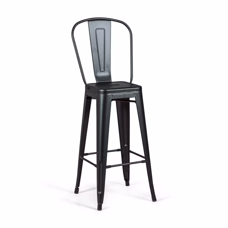 Bistro Style industrial stool with backrest - Industrial stools