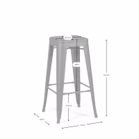 Bistro industrial stool Matt 76CM white - Industrial stools and chairs