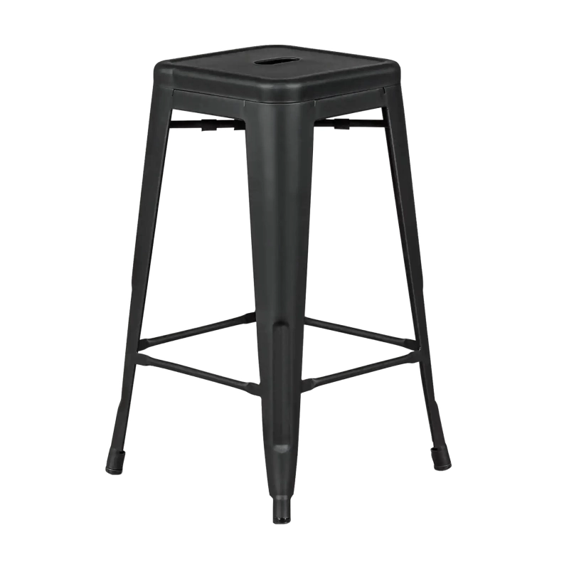 Taburete industrial Bistro 66 cm | Acero apilable brillante o mate