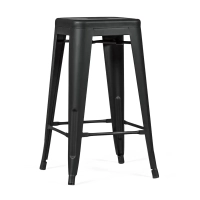 Hocker industriell Bistro 66 cm | Stahl stapelbar glänzend oder matt