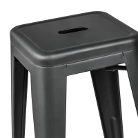 Tamborete industrial Bistro 66 cm | Aço empilhável brilhante ou mate
