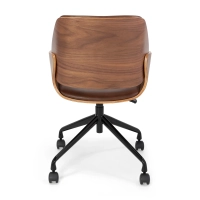 Cadeira de escritório Cleveland Retro em imitação de couro | Design vintage ajustável