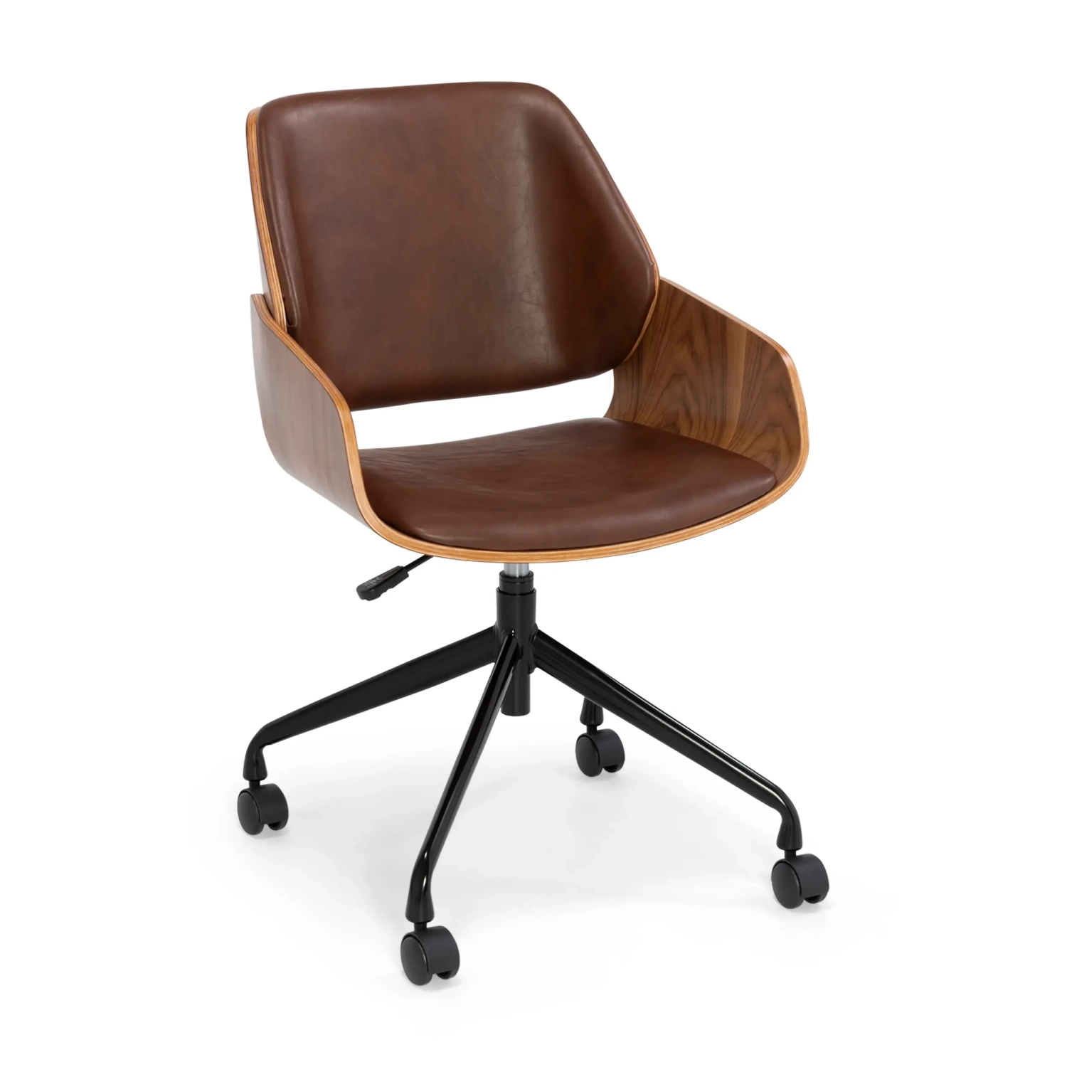 Cadeira de escritório Cleveland Retro em imitação de couro | Design vintage ajustável