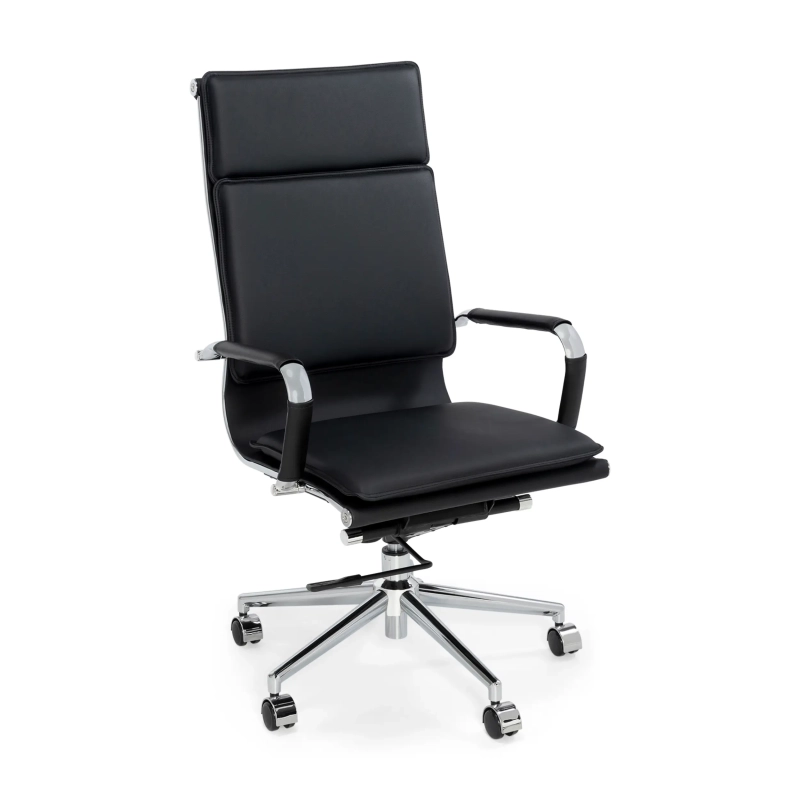 Cadeira de escritório Studio com encosto alto | Cadeira de escritório ergonómica em couro sintético