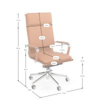 Cadeira de escritório Studio com encosto alto | Cadeira de escritório ergonómica em couro sintético