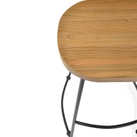 Portland Industrial Counter Stool 76 cm | Elm Wood and Matte Steel