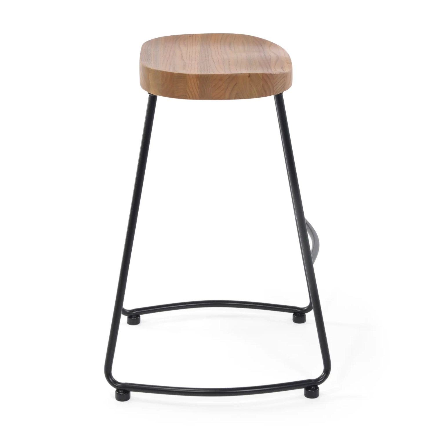 Portland Industrial Bar Stool 66 cm | Solid Elm Wood & Steel