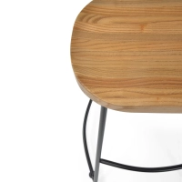 Taburete industrial Portland de 66 cm | Madera maciza de olmo y acero