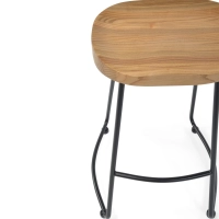 Banco de bar industrial Portland, 66 cm | Madeira maciça de olmo e aço
