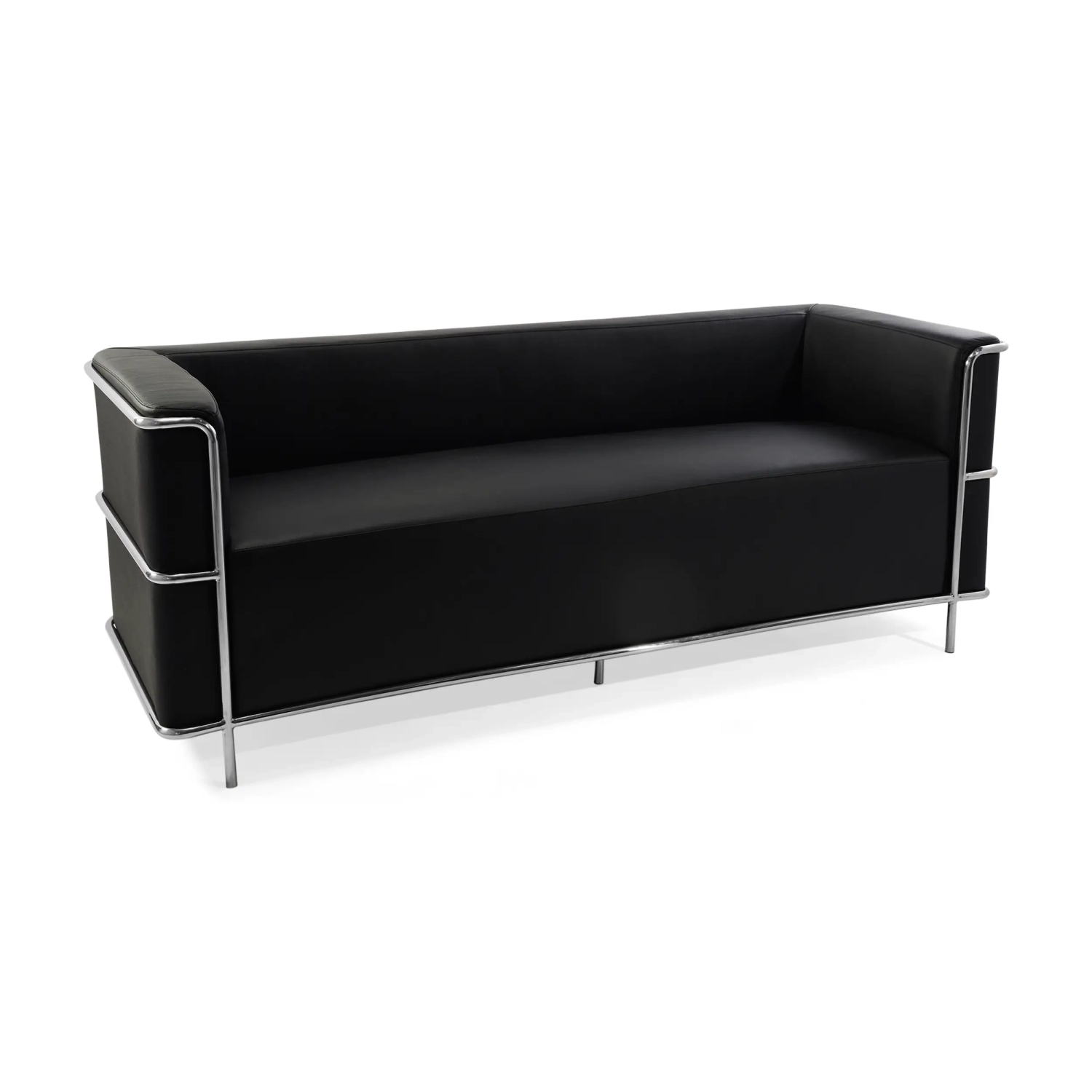 Torino 3-Seater Italian Leather Sofa | Stainless Steel Frame