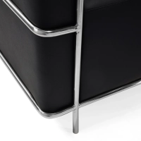 Torino 3-Seater Italian Leather Sofa | Stainless Steel Frame