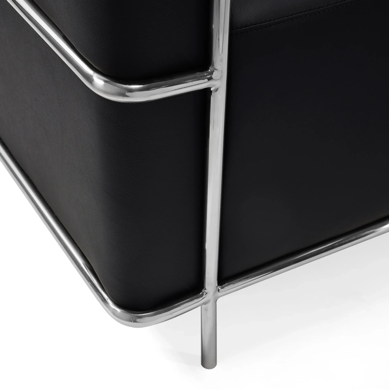 Torino 3-Seater Italian Leather Sofa | Stainless Steel Frame