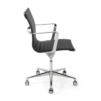 Silla de oficina de cuero con respaldo bajo Task Executive | Silla de oficina de gama alta