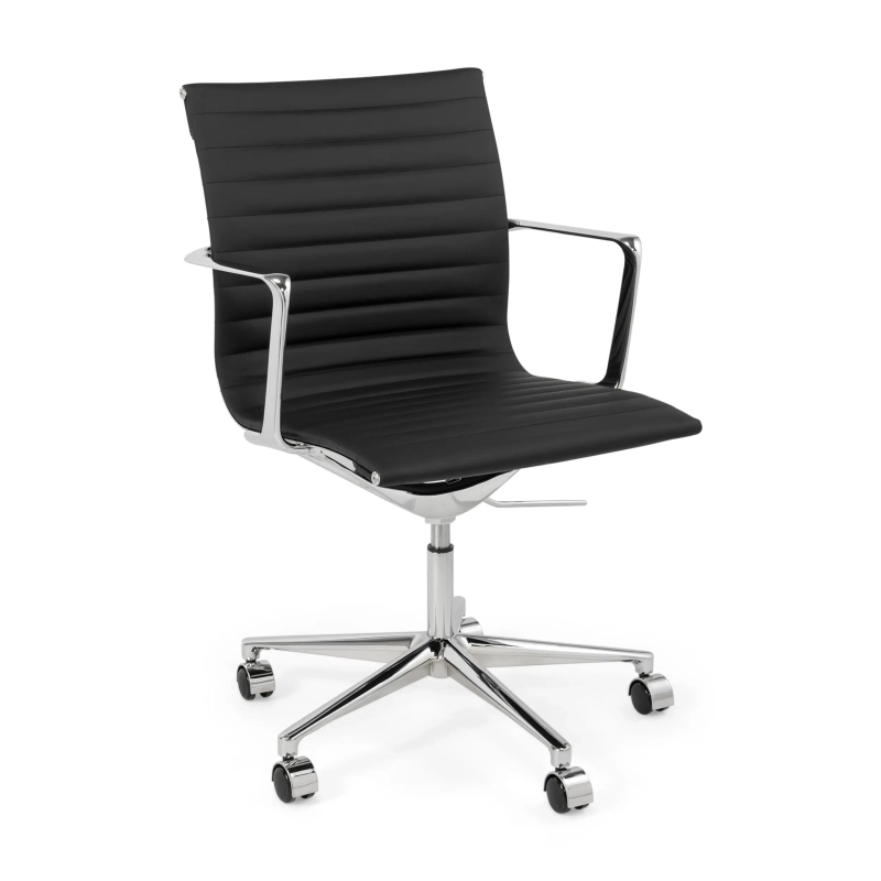 Silla de oficina de cuero con respaldo bajo Task Executive | Silla de oficina de gama alta