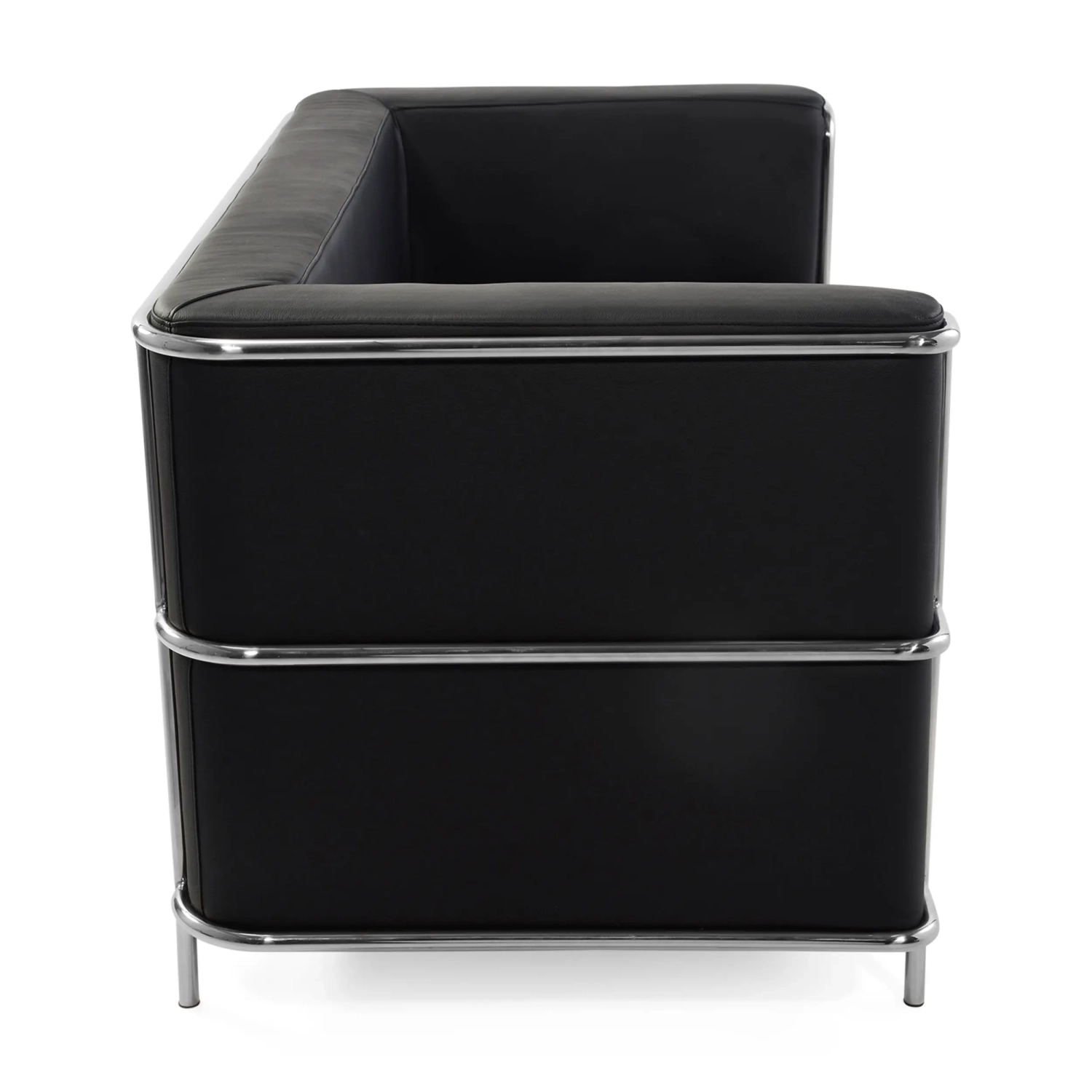 Torino 2-Seater Italian Leather Sofa | Stainless Steel Frame
