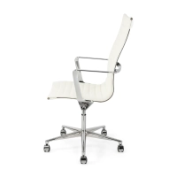 Cadeira de escritório Task Executive com encosto alto em pele | Cadeira de escritório ergonómica premium