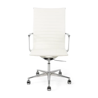 Cadeira de escritório Task Executive com encosto alto em pele | Cadeira de escritório ergonómica premium
