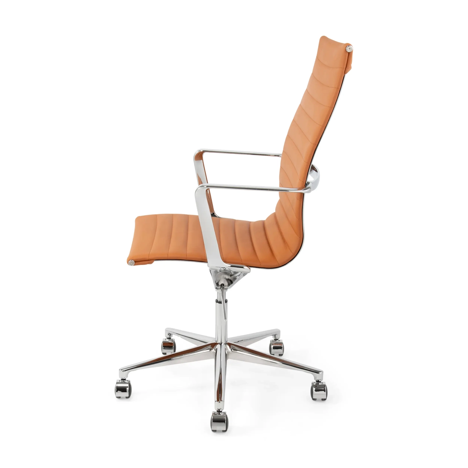 Cadeira de escritório Task Executive com encosto alto em pele | Cadeira de escritório ergonómica premium