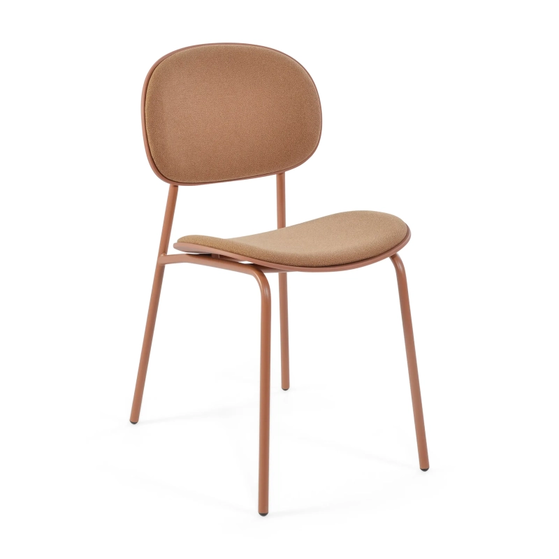 Cadeira de jantar ergonómica empilhável Carlotta | Cadeira estofada moderna