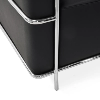 Sillón «Torino» de cuero italiano | Estructura de acero inoxidable