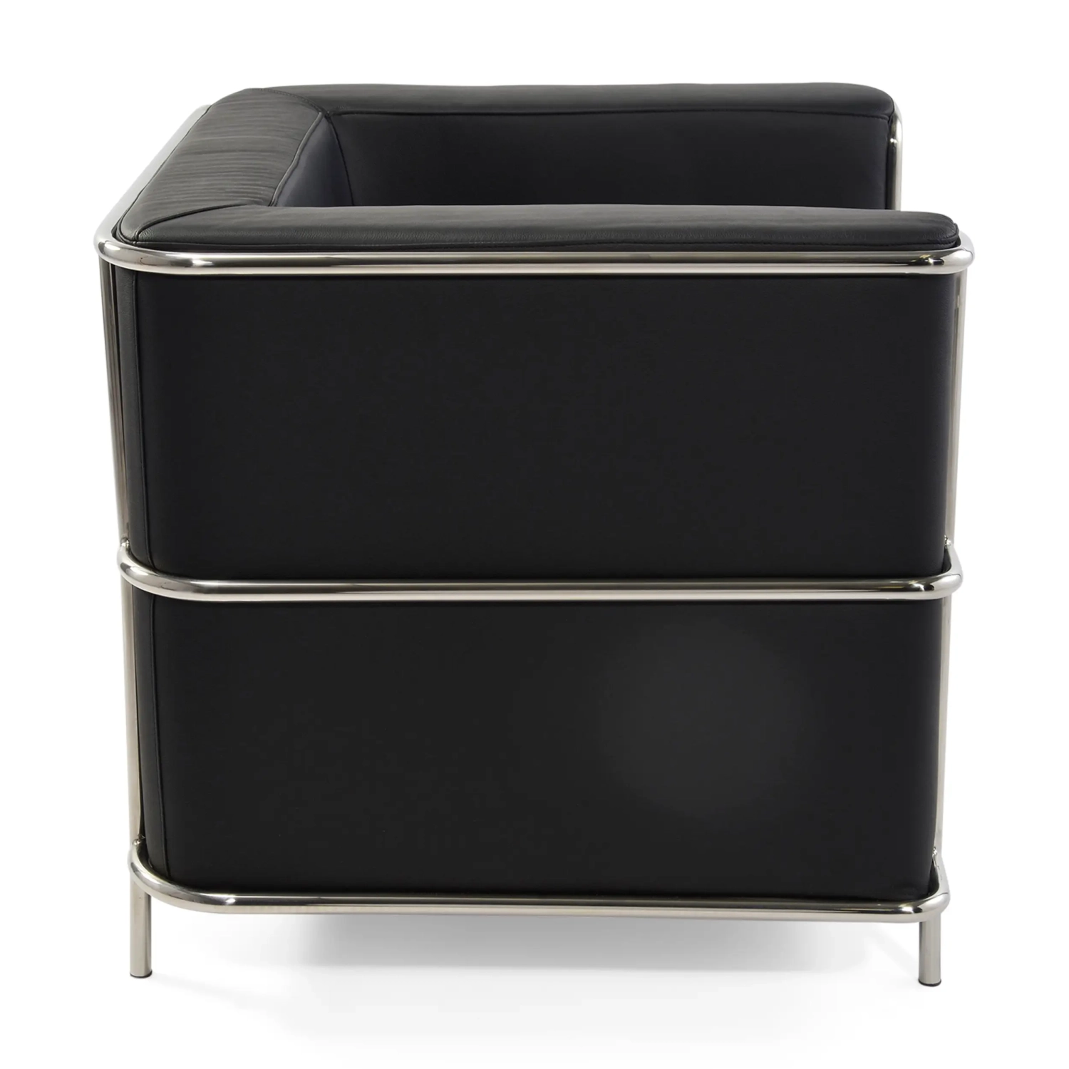 Sillón «Torino» de cuero italiano | Estructura de acero inoxidable