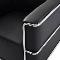 Sillón «Torino» de cuero italiano | Estructura de acero inoxidable