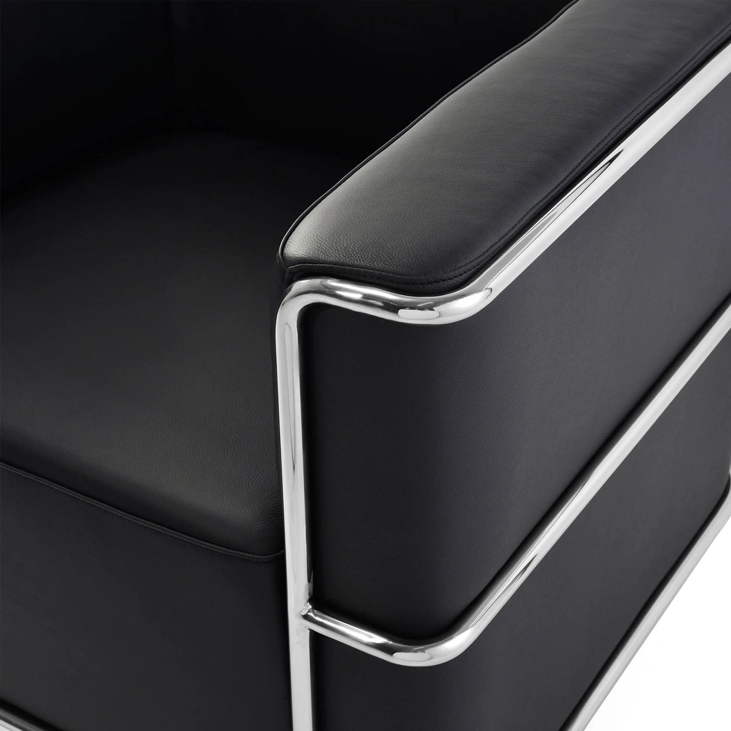 Sillón «Torino» de cuero italiano | Estructura de acero inoxidable