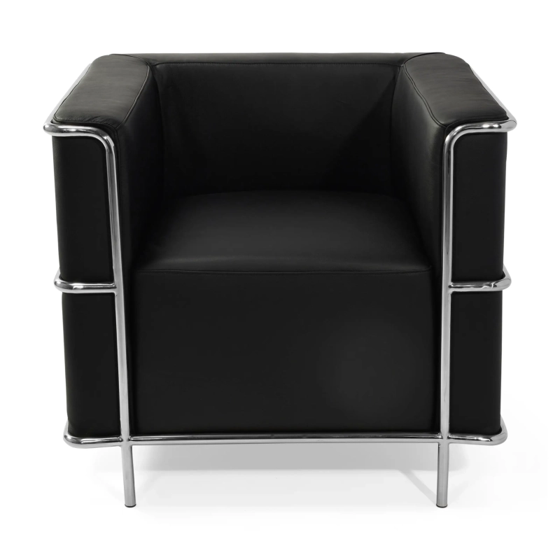 Sillón «Torino» de cuero italiano | Estructura de acero inoxidable
