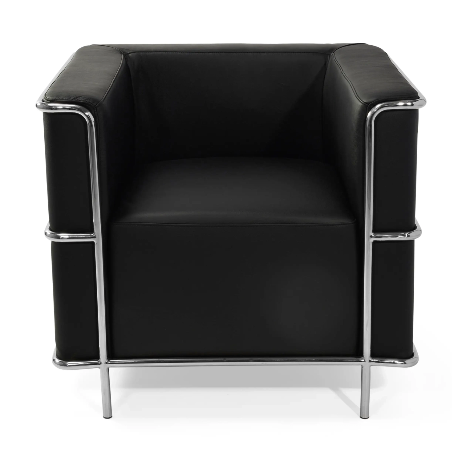 Sillón «Torino» de cuero italiano | Estructura de acero inoxidable