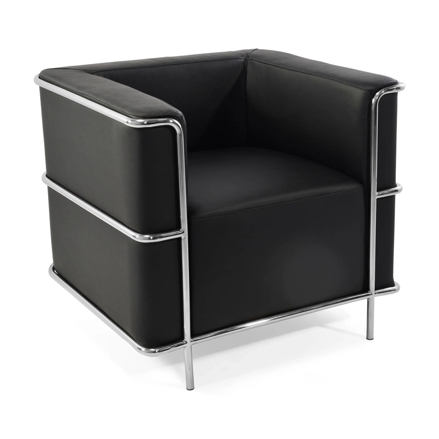 Sillón Torino de cuero italiano | Estructura de acero inoxidable