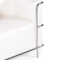 Sillón «Torino» de cuero italiano | Estructura de acero inoxidable