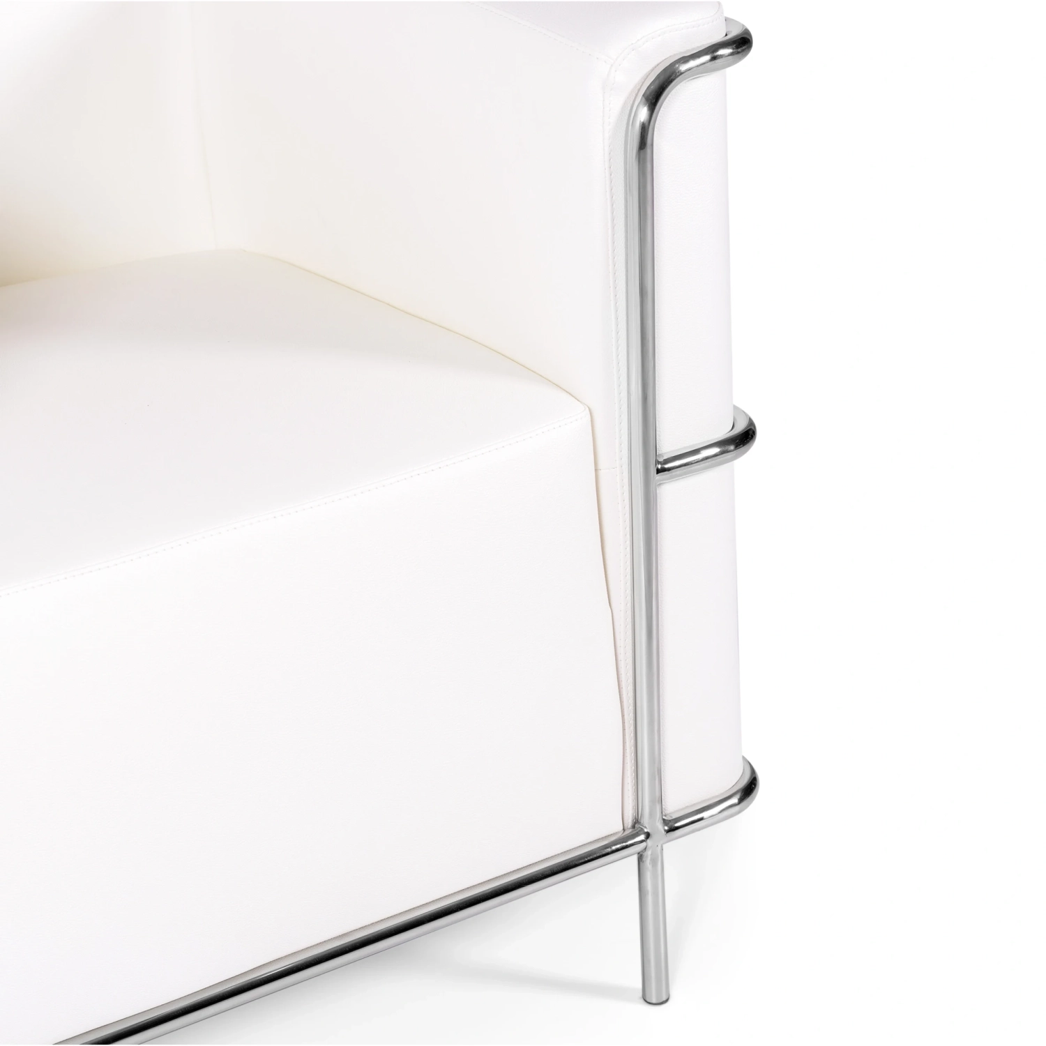 Sillón Torino de cuero italiano | Estructura de acero inoxidable
