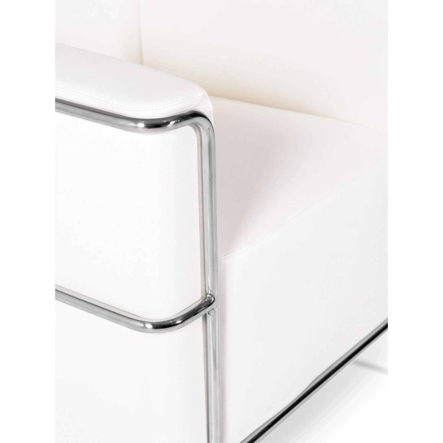 Sillón «Torino» de cuero italiano | Estructura de acero inoxidable