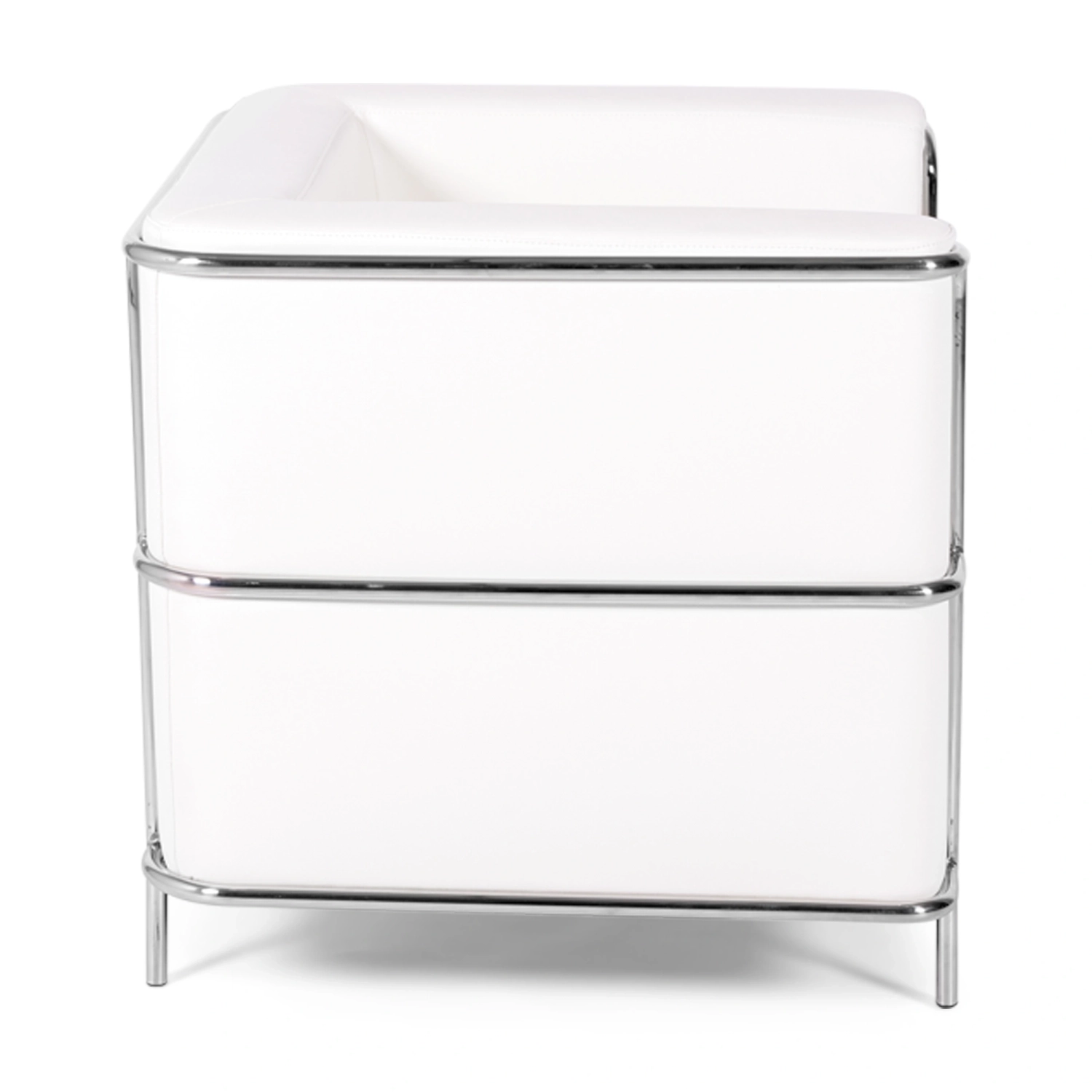 Sillón «Torino» de cuero italiano | Estructura de acero inoxidable