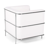 Sillón «Torino» de cuero italiano | Estructura de acero inoxidable