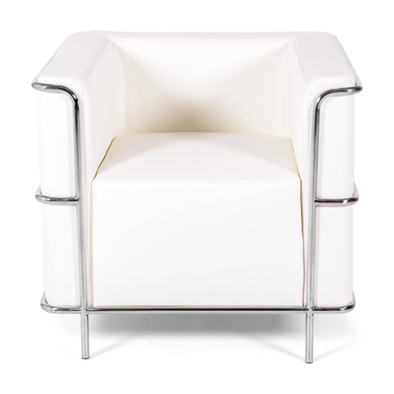 Sillón Torino de cuero italiano | Estructura de acero inoxidable