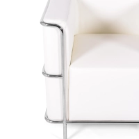 Sillón «Torino» de cuero italiano | Estructura de acero inoxidable