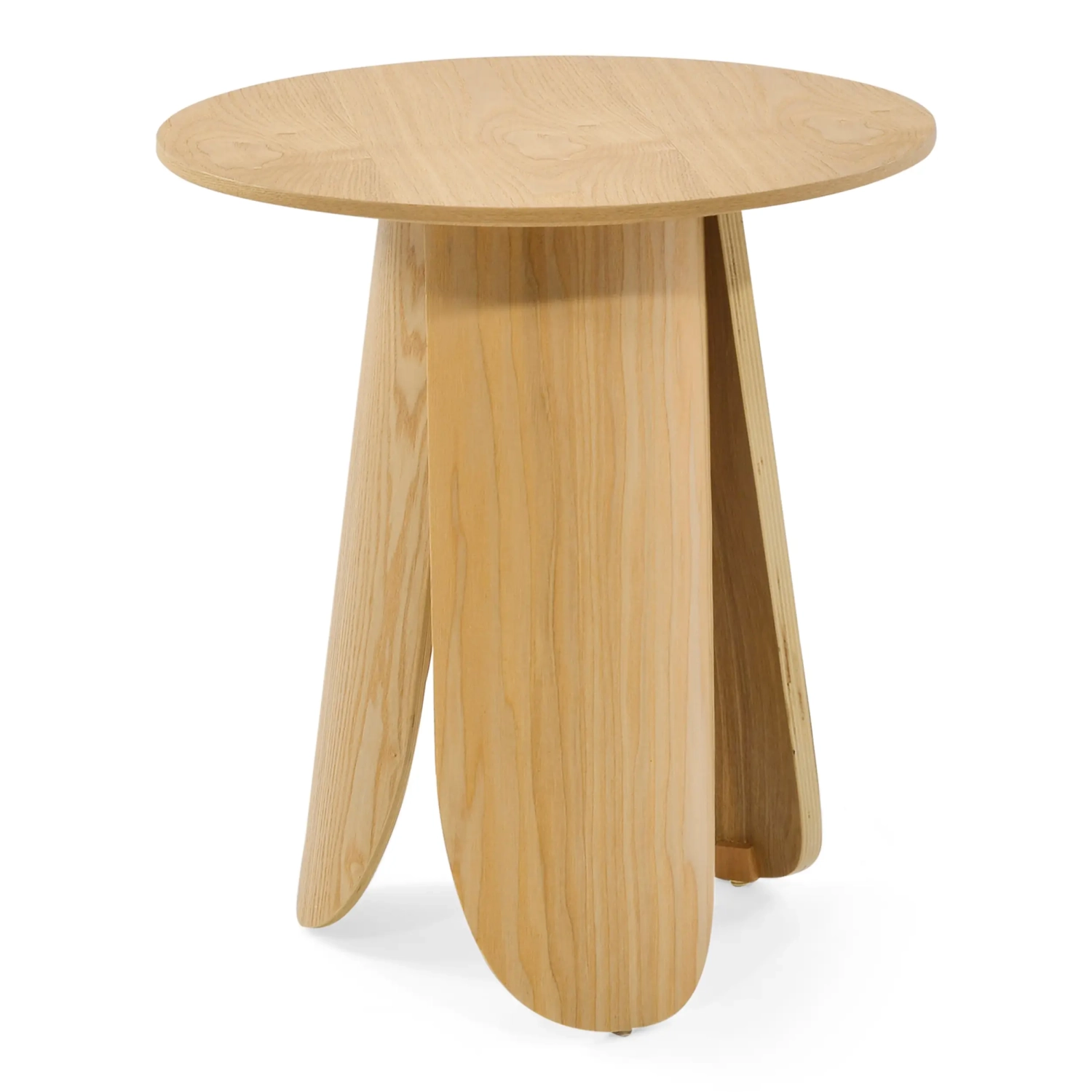 Mesita auxiliar Pluto de madera de fresno escandinavo, 50 cm | Mesa redonda de madera