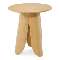 Mesa lateral Pluto em madeira de freixo escandinavo, 50 cm | Mesa redonda de madeira