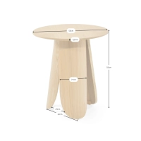 Mesa lateral Pluto em madeira de freixo escandinavo, 50 cm | Mesa redonda de madeira