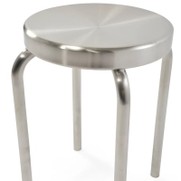 Taburete bajo Delaware de 45 cm de acero inoxidable | Taburete de diseño moderno