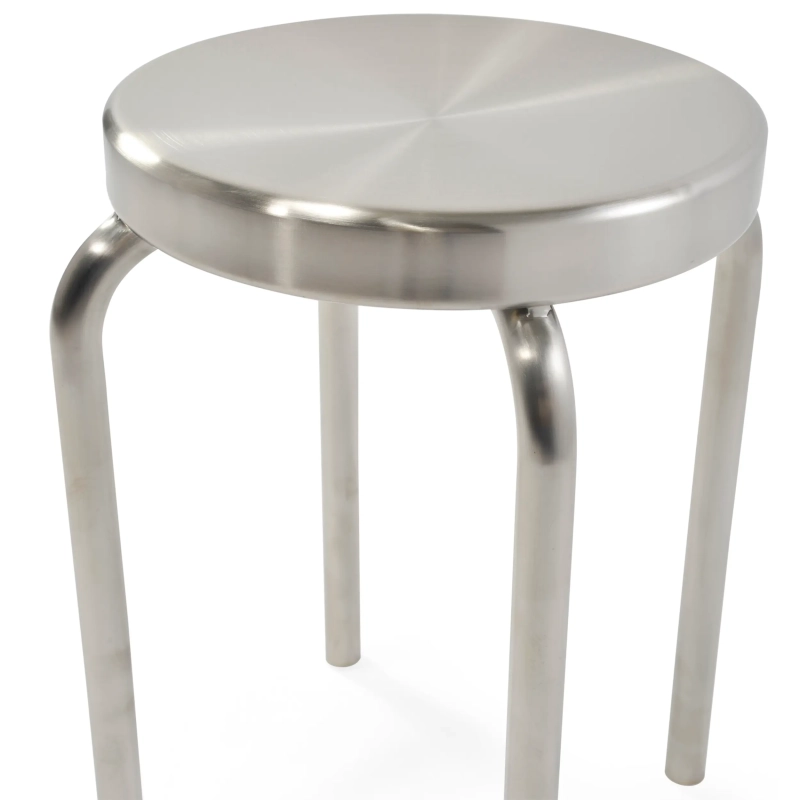 Taburete bajo Delaware de 45 cm de acero inoxidable | Taburete de diseño moderno