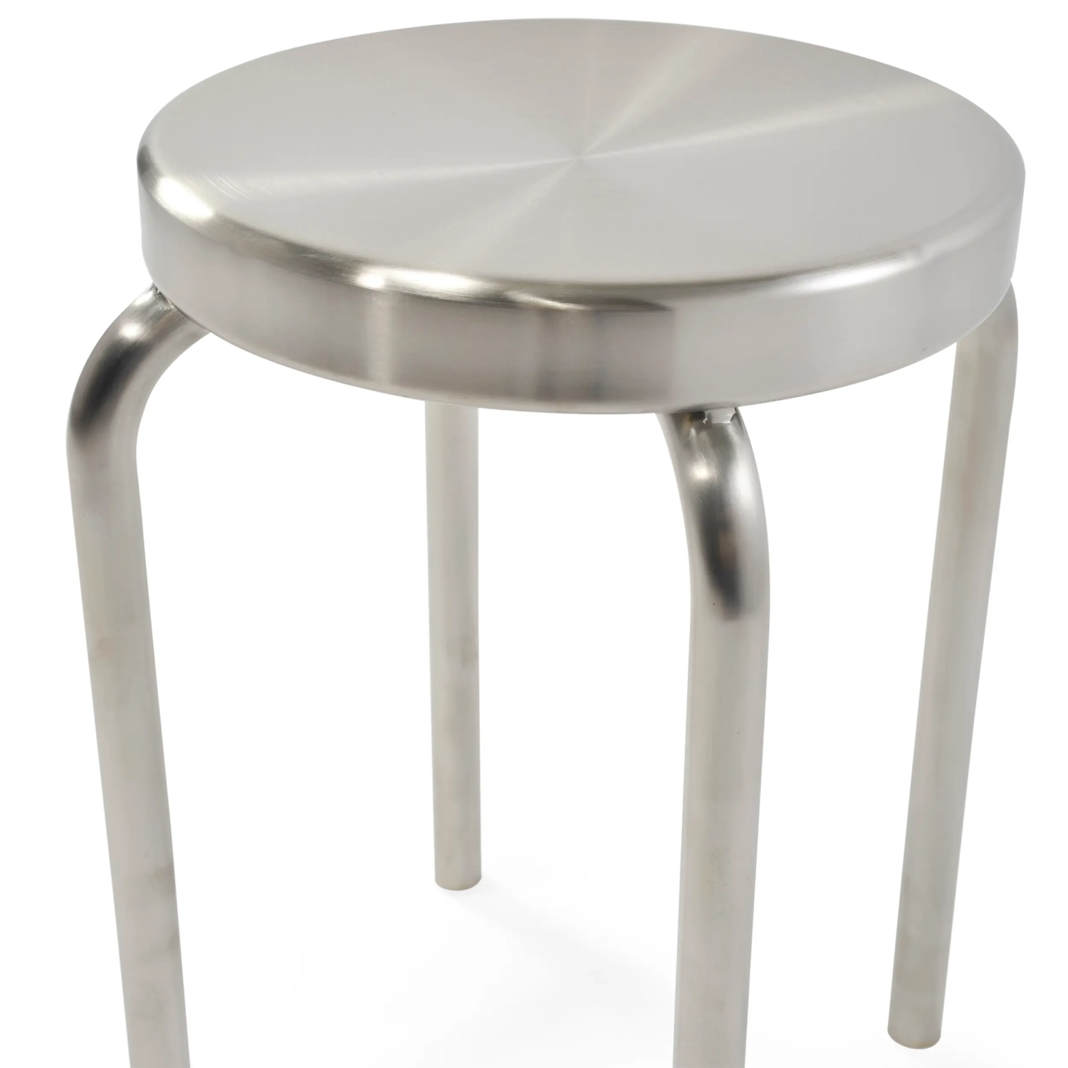 Taburete bajo Delaware de 45 cm de acero inoxidable | Taburete de diseño moderno