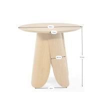 Mesa de comedor redonda de estilo escandinavo en madera de fresno