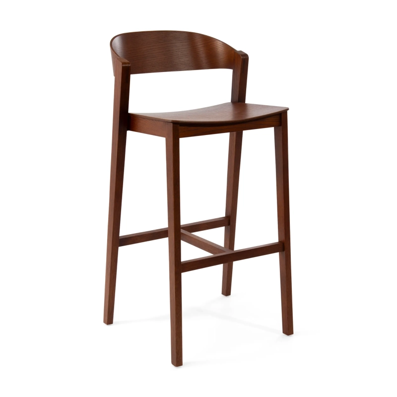 Soho Taburete de bar escandinavo de 76 cm | Madera de roble o nogal
