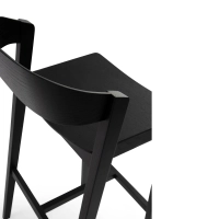 Soho Taburete de bar escandinavo de 76 cm | Madera de roble o nogal