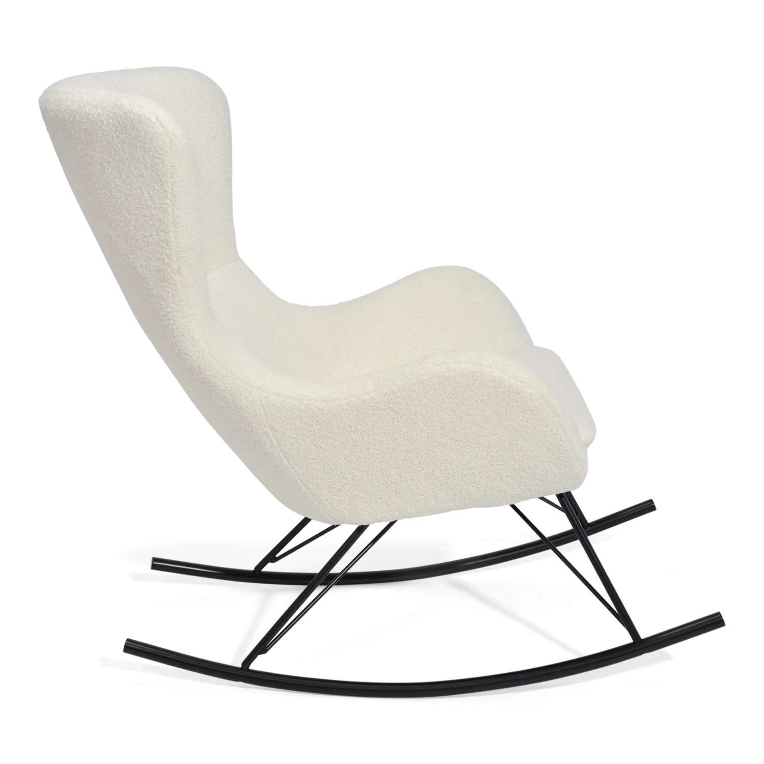 Sillón mecedora Nest Bouclé | Sillón mecedora de diseño moderno