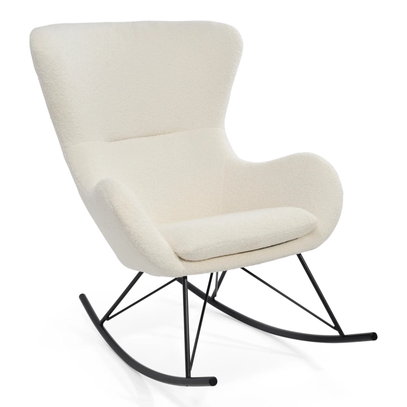 Sillón mecedora Nest Bouclé | Sillón mecedora de diseño moderno