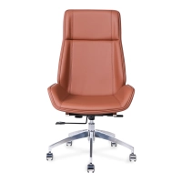 Nordic Silla de oficina con respaldo alto Colors | Cuero sintético y base cromada